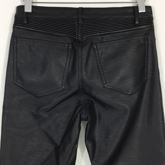 H&M Divided Ankle Moto Faux Leather Skinny Pants - Picture 4 of 12